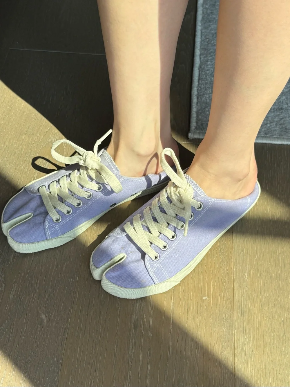 Maison Margiela Lavender Canvas Tabi Purple Sneakers